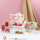 रक्षाबंधन के लिए प्रीमियम गिफ्ट हैम्पर, 740 ग्राम कुल सामग्री